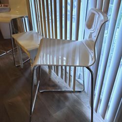 Two White Modern Stools