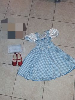 Dorothy Dress Costume For Girls With Red Shoes