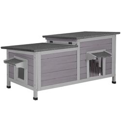 Aivituvin Heated Insulated Cat House AIR93-IN-HP, Outdoor Cat Shelter 