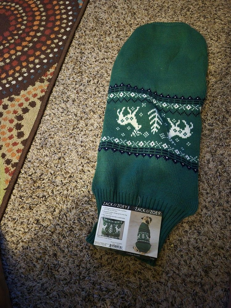 ZACK &ZOEY DOG 🐕 CARIBOU SWEATER SIZE L ORIGINAL PRICE $49.99