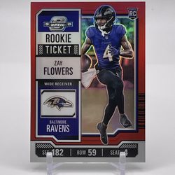 2023 Panini - Contenders Optic Football Rookie Ticket Red No. 100 Zay Flowers (123/175)