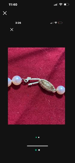 Freshwater White Pearls Necklace 14k