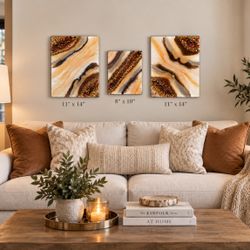 ✨ 3-Piece Resin Geode Wall Art Set ✨ 