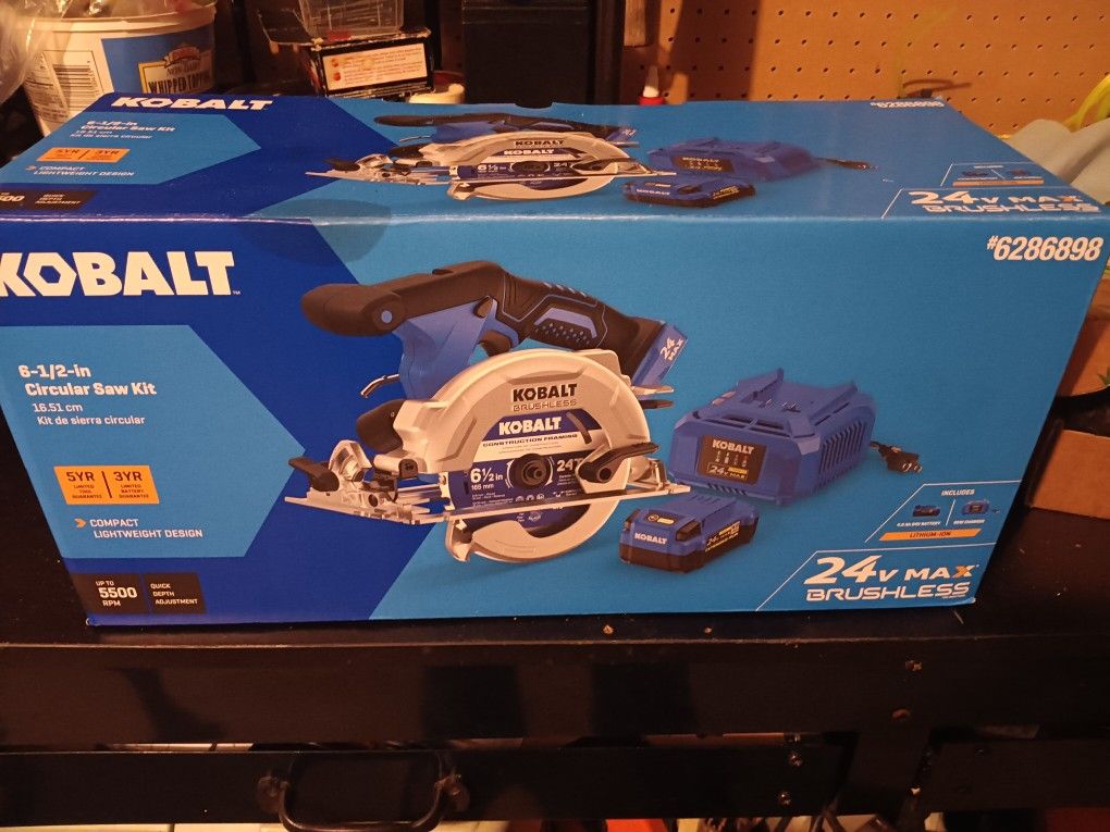 Kobalt 24-volt 6-1/2-in brushless cordless circle saw .