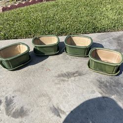 Rectangular Bonsai Pots—Ceramic Bonsai Planters—($10 each)