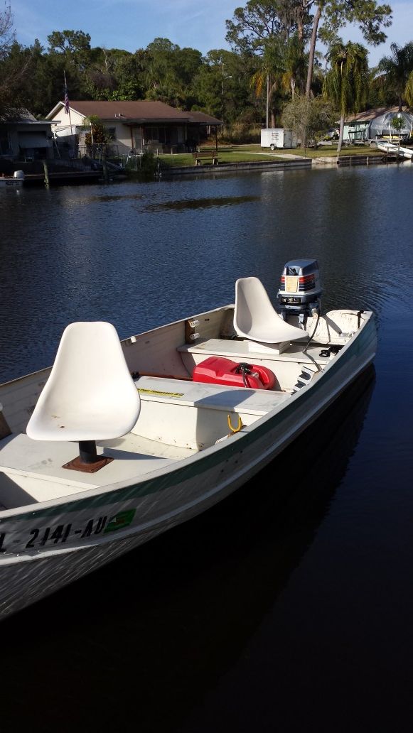 Nice aluminum boat with motor runs excellent With trailer firm on price