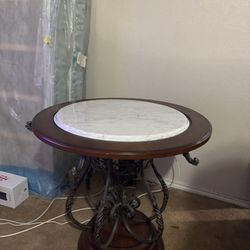 Round Marble Wood Table 