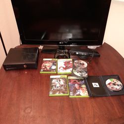 Xbox 360 In Perfect Condition With Kinect and One Controller And 12 Games