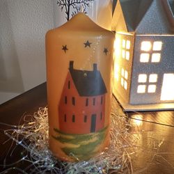 Farm antique pillar candle 3"x5.5" brand 🆕 