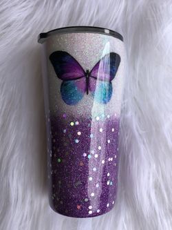 Butterfly Glitter Tumbler