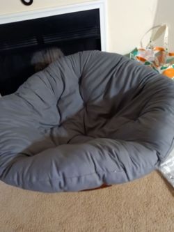 Papasan Chair with grey cushion
