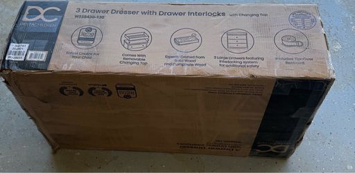 BRAND NEW, 3 Drawer Dresser with Changing top