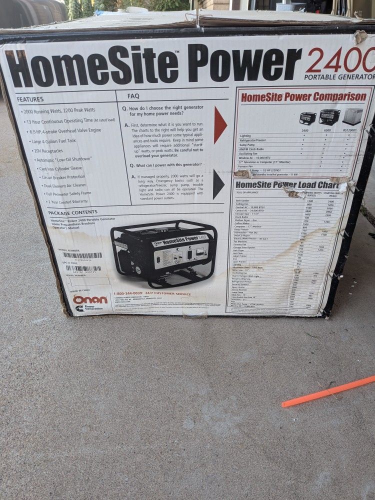 Onan Homesite 2400 Generator 
