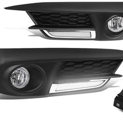 Assembly Fog Light Driver & Passenger Side Enhance visibility [Compatible with 16-17 Honda Civic Sedan