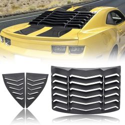 Window Louvers for 2010-2015 camaro Rear+Side Matte Black 