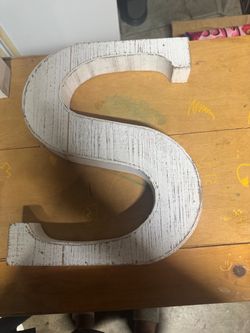 Hobby Lobby Distressed White Wooden Letter S (there are 2 of them)