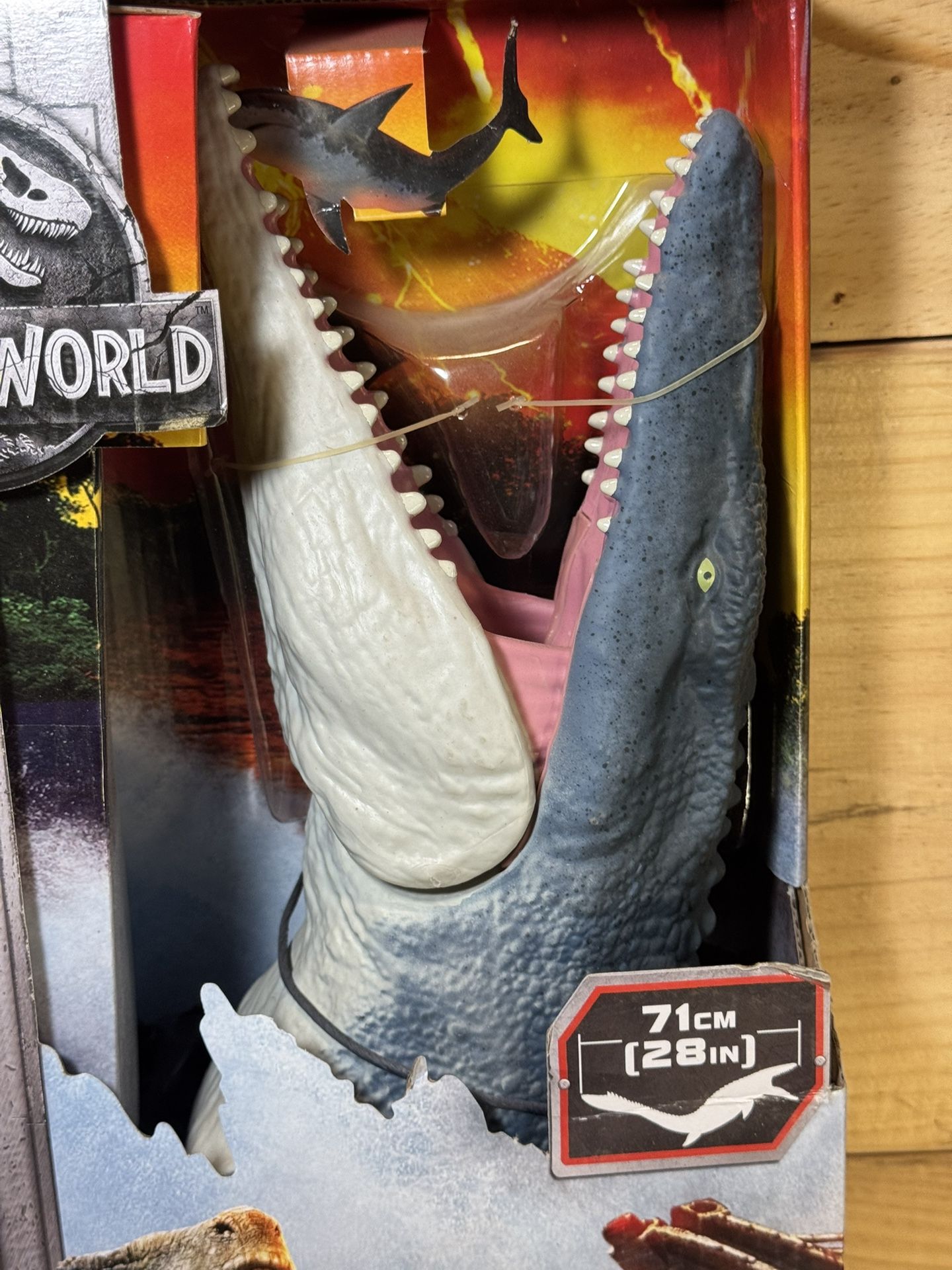 MATTEL JURASSIC WORLD 28” MOSASAURUS REEL FEEL DINOSAUR