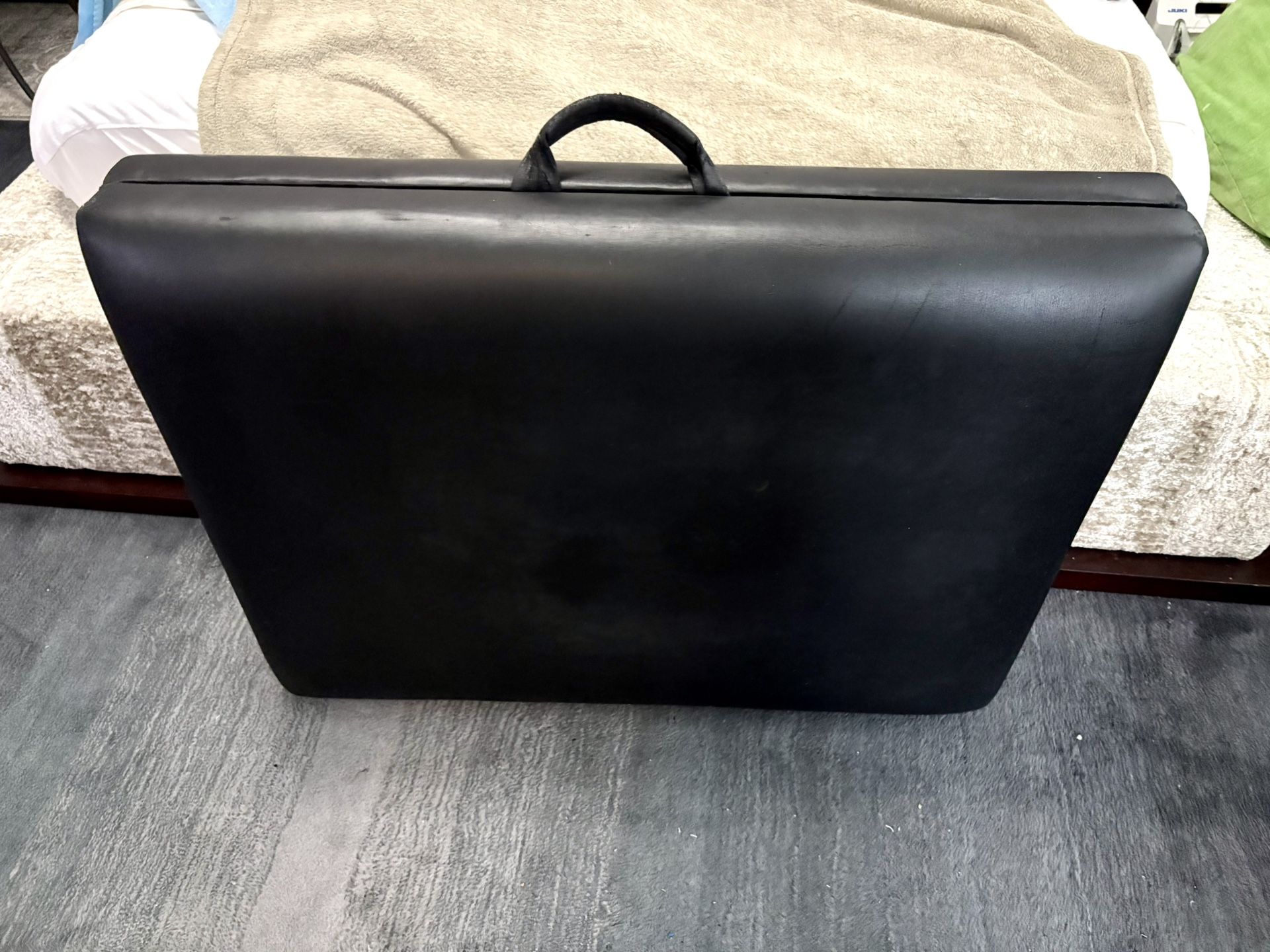 Massage Table With Head Rest Adjustable Height Black Color 