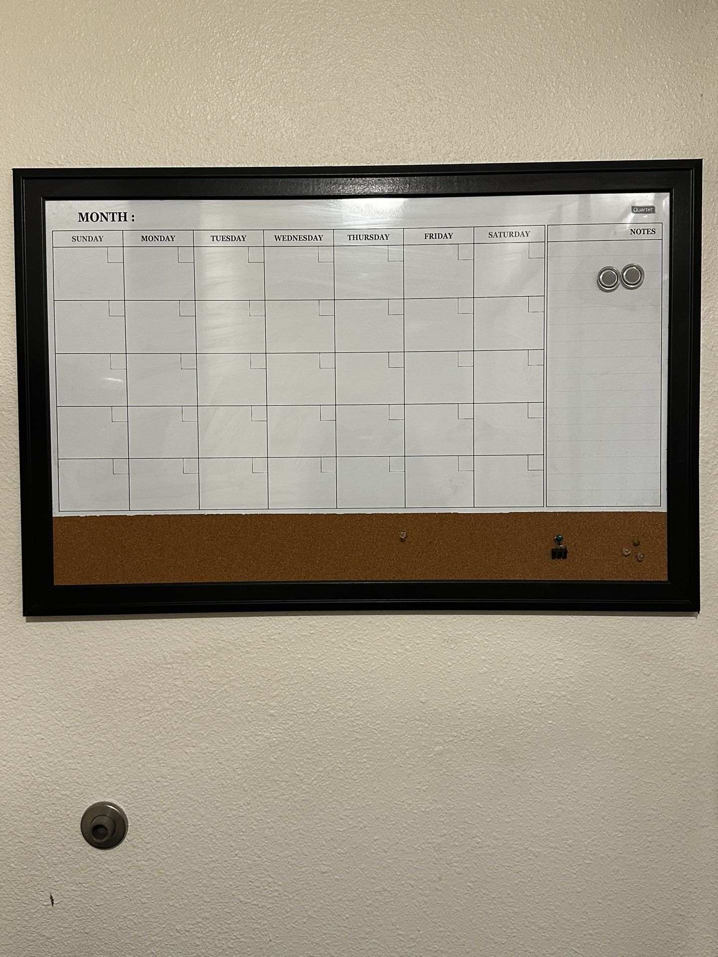 Whiteboard Wall Calendar Monthly Erasable