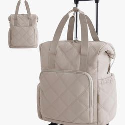 Bagsmart 35L Convertible Rolling Duffle Bag w/ Detachable Wheel Cart, Camel Color