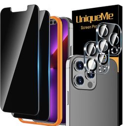 2+2 IPhone 13 Pro Max Privacy Screen Protector And Lens Protector 