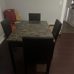 5 PC MARBLE TOP DINETTE SET