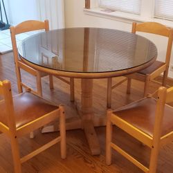 Wood Table With 4 Chairs 