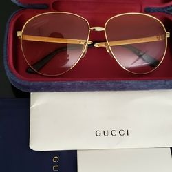Authentic Gold GUCCI Aviators Unisex