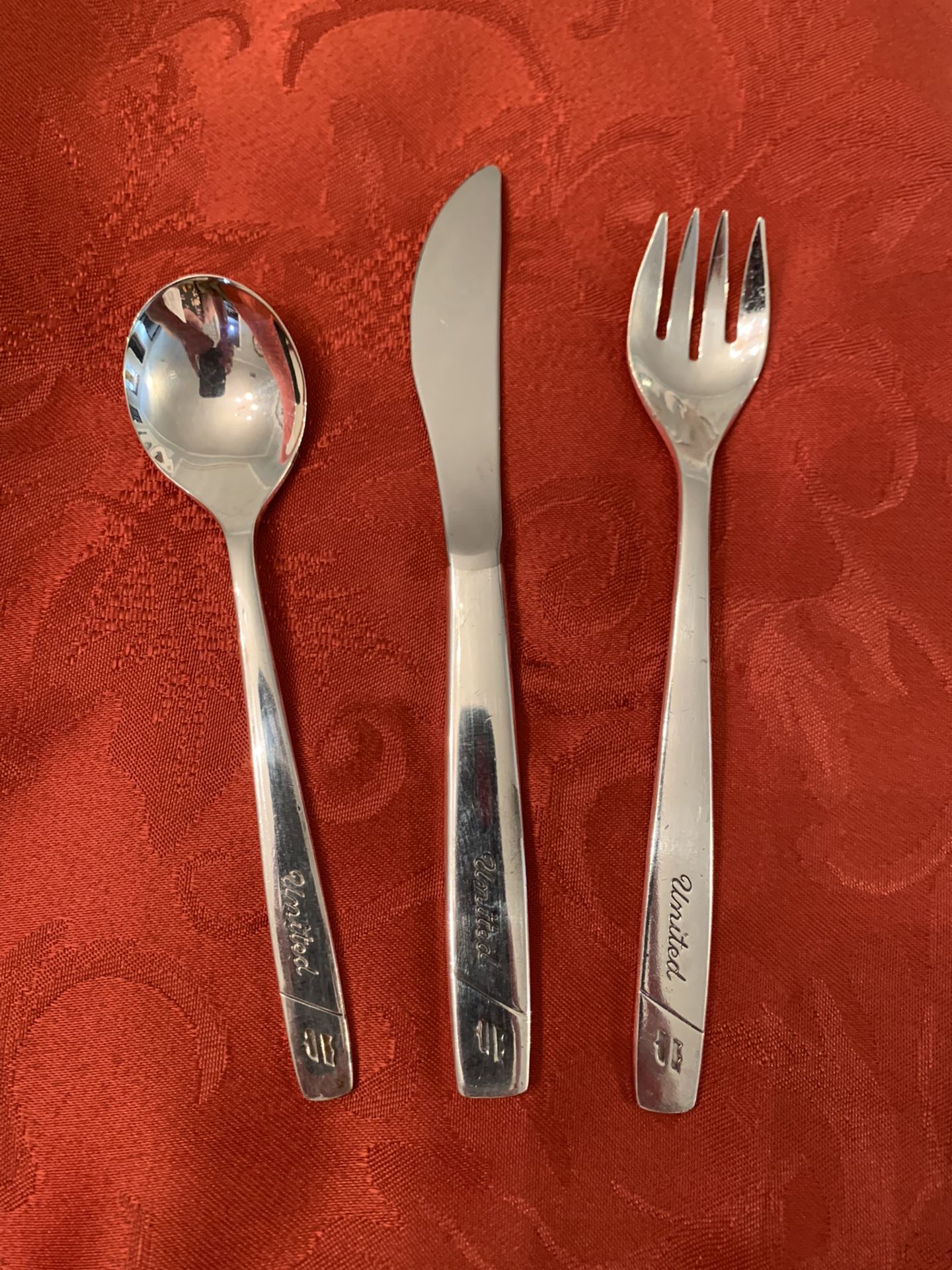 United Airlines Memorabilia Silverplate Flatware Set