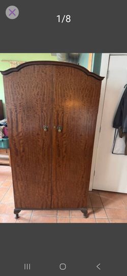 Vintage solid wood armoire