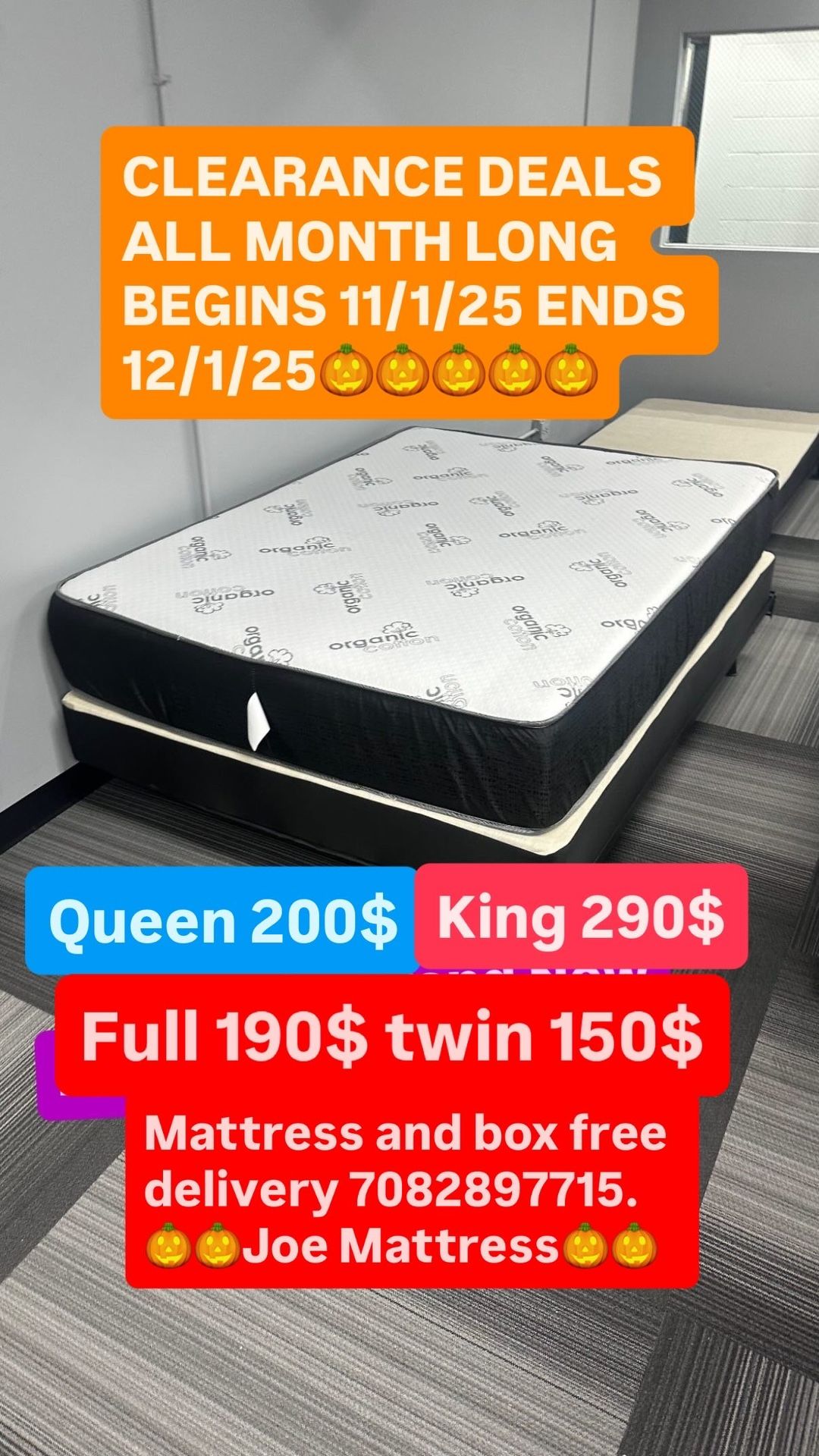 Huge sale for Mattress And Box Twin size mattress and box 150.$ full 190$ Queen 200$ king 290$. Mattress And Box and frame and headboard. King 580$ Qu