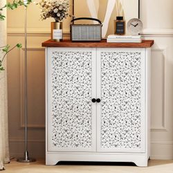Buffet Sideboard with Storage, 2025 Coffee Bar Cabinet with Unique Pattern, Fashion Entryway Accent Cabinet with 2 Doors or Adjustable Shelf for Livin