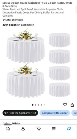 White Round Table cloths