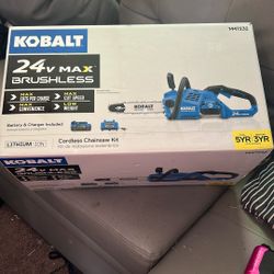 24v Brushless Kobalt chainsaw brand new in the box never opened