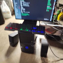 Desktop Computer, Monitor, Keyboard, Mouse And BOSE Speakers