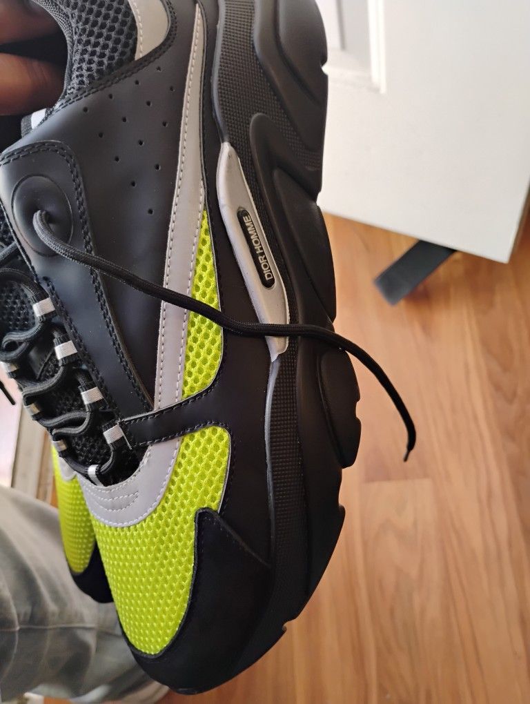 Dior B22 ' Sizes 12 Men Black & Lime Green 