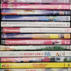 Kids DVD Lot Disney Alice Barbie Sing Pets Trolls Kubo Tom Jerry