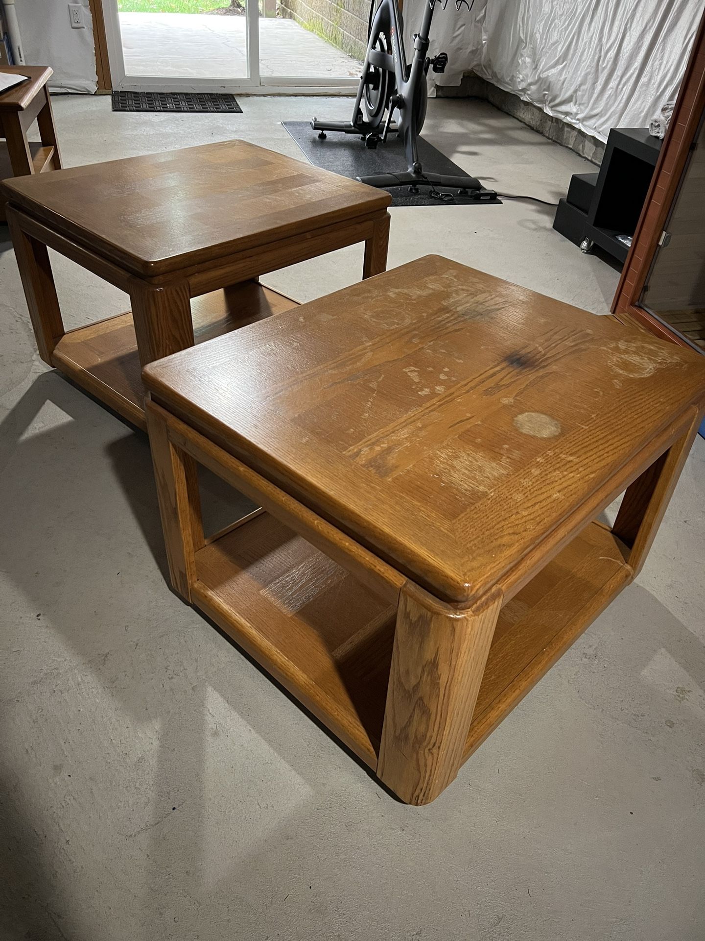 2 Used Wood Living Room End Tables