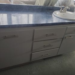 Bathroom Sink  3 Drawers With a Laundry Hamper 