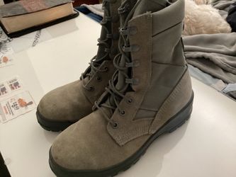 Womens US Air Force hot weather steel toe combat boots sage green 7.5 womens