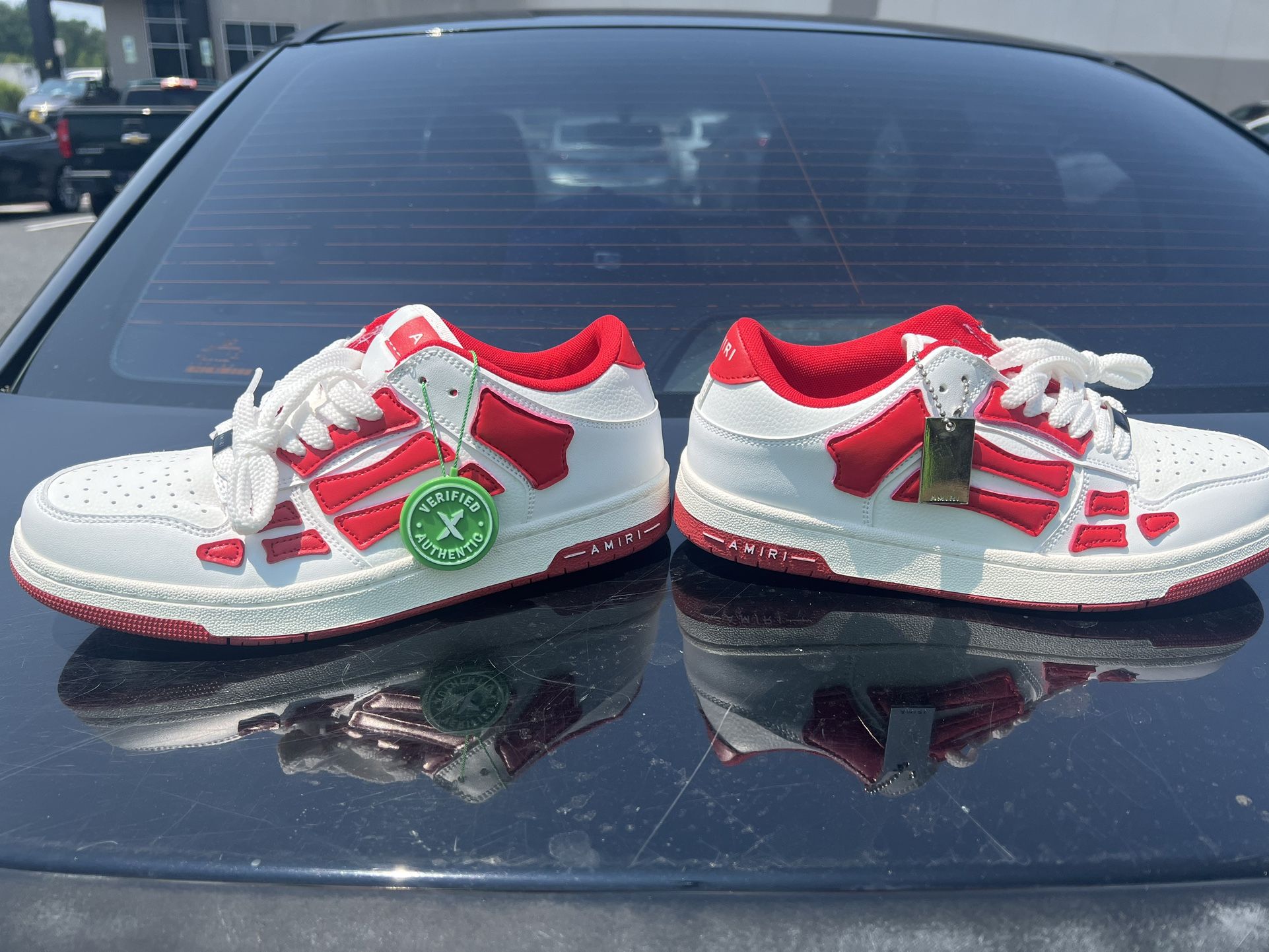 Amiri Skeleton Sneakers Red x White Sz 40 Us 7