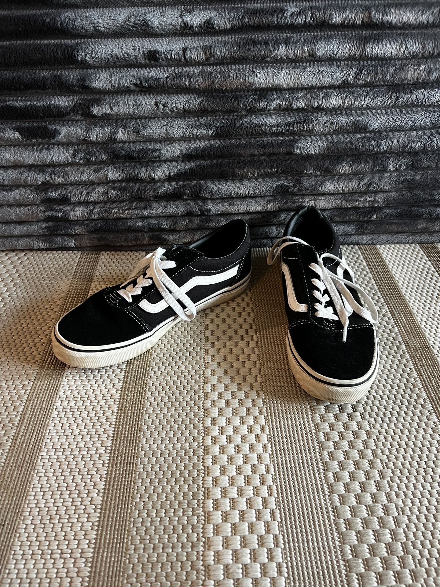 Black and white Vans sneakers size 5 Youth fits 6.5W