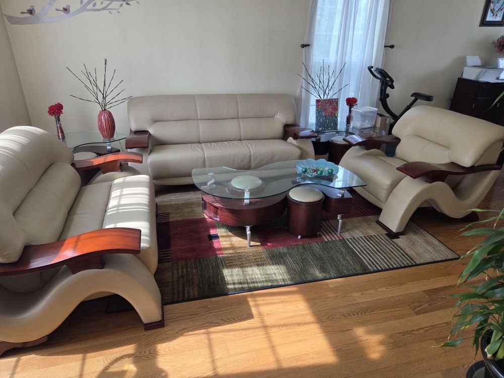Luxury Beige Sofa Set
