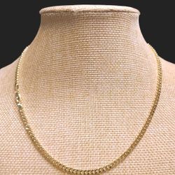 18K Italian Gold-Filled 3.5mm 18 Inch Cuban Chain No Tarnish Water Resistant Nickel Free 
