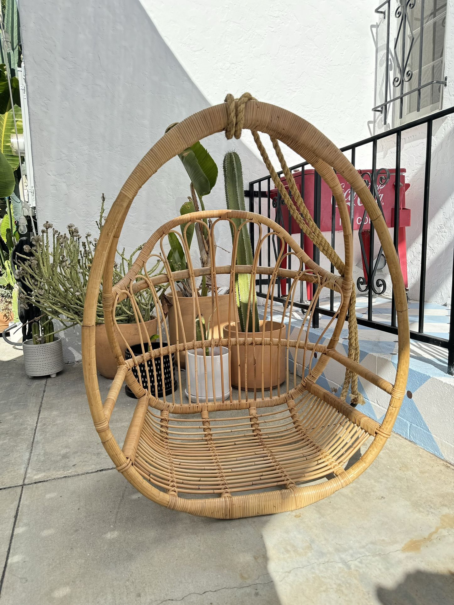 Woven Boho Rattan Hanging Chair