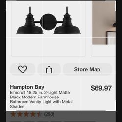 HAMPTON BAY ELMCROFT 18.25 FARMHOUSE BATHROOM VANITY LIGHT