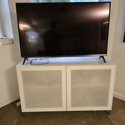 White/frosted Glass TV Stand From IKEA