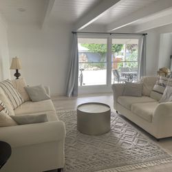 Beige Sofa And Loveseat