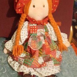 Holly Bobbie Rag Doll 1988 With Christmas Ornament Am Toy,S