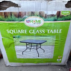 Square glass table